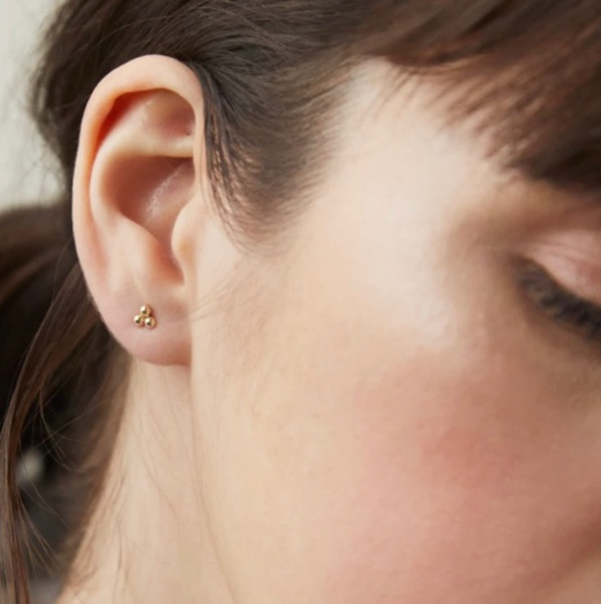 Squiggle Post Earrings, Small Gold Squiggle Stud Earrings