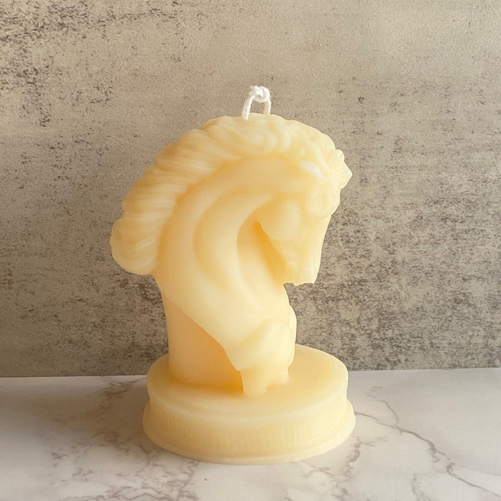 horse head candle, horse candle, decorative candle, sculptural candles, architectural candles, greek mythology candles, greek candles, horse candles, home decor
