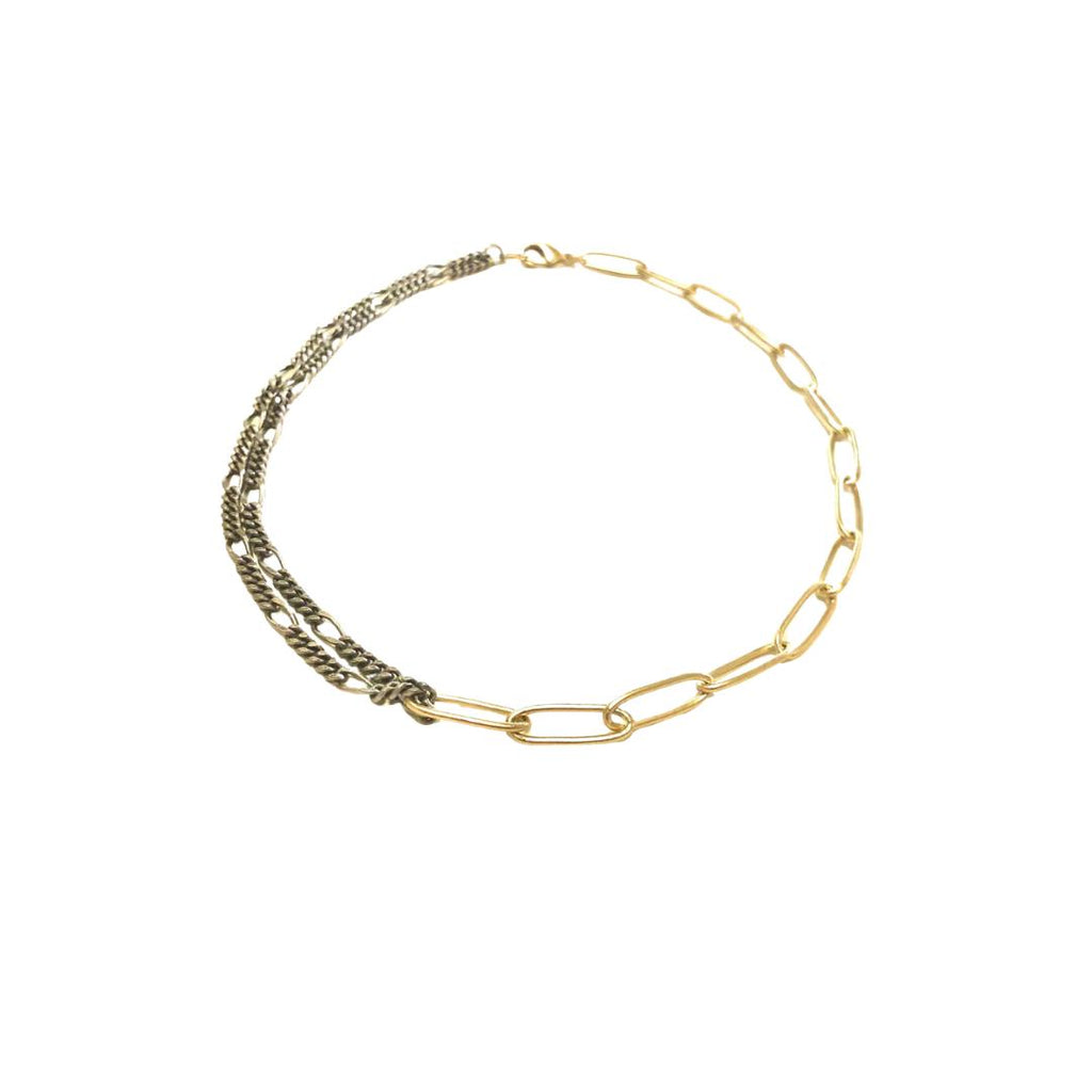 Two-tone multi-strand necklace, two tone necklace, chunky necklace