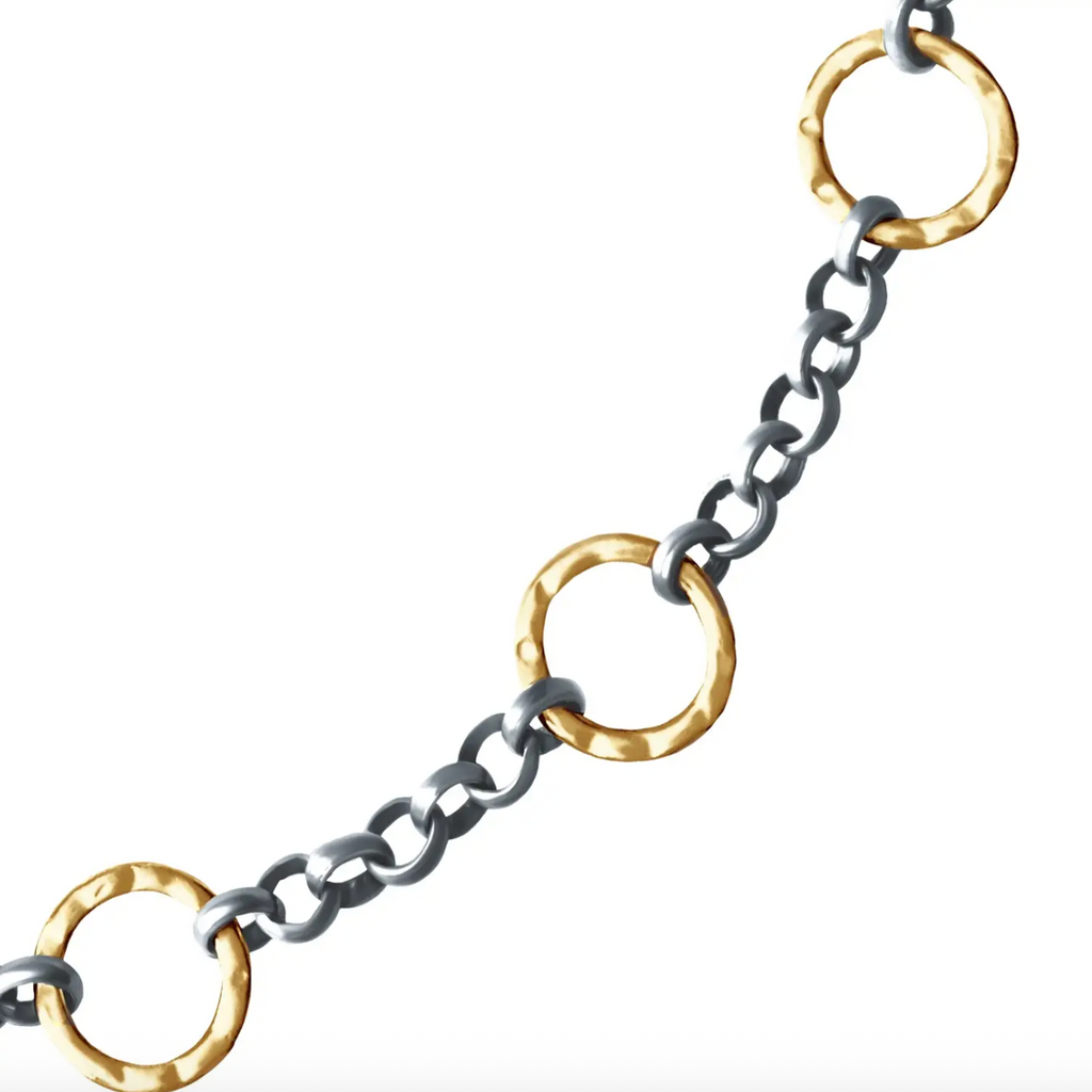 mixed metal links necklace
