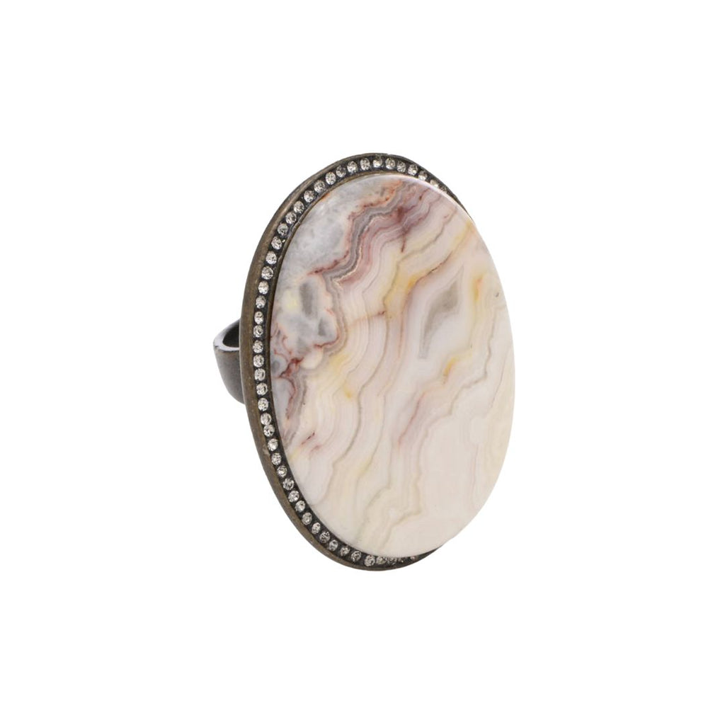 cabochon ring, crazy lace agate ring, lace agate ring, oversize ring, oval ring, oval stone ring