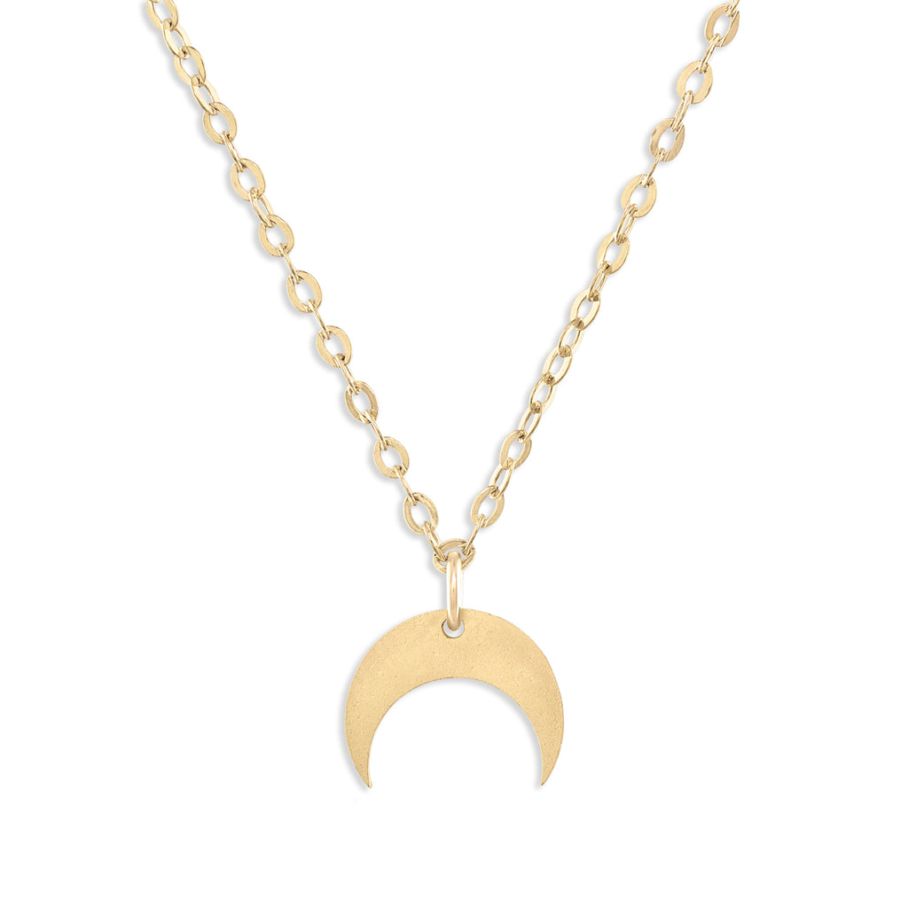 Tiny Crescent Moon Charm Necklace