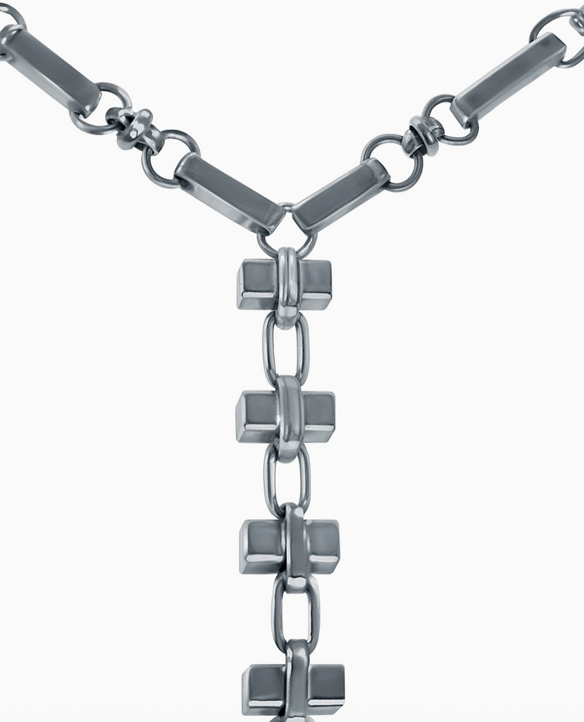 chunky silver necklace, punk necklace, grunge necklace, grunge chain, 