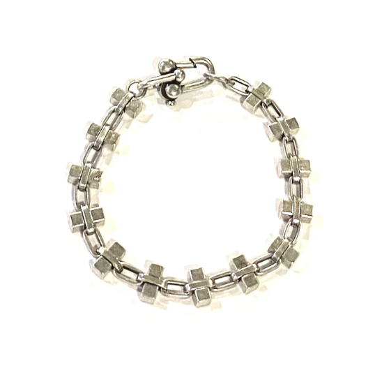 chunky silver bracelet, punk bracelet, grunge bracelet, grunge chain bracelet