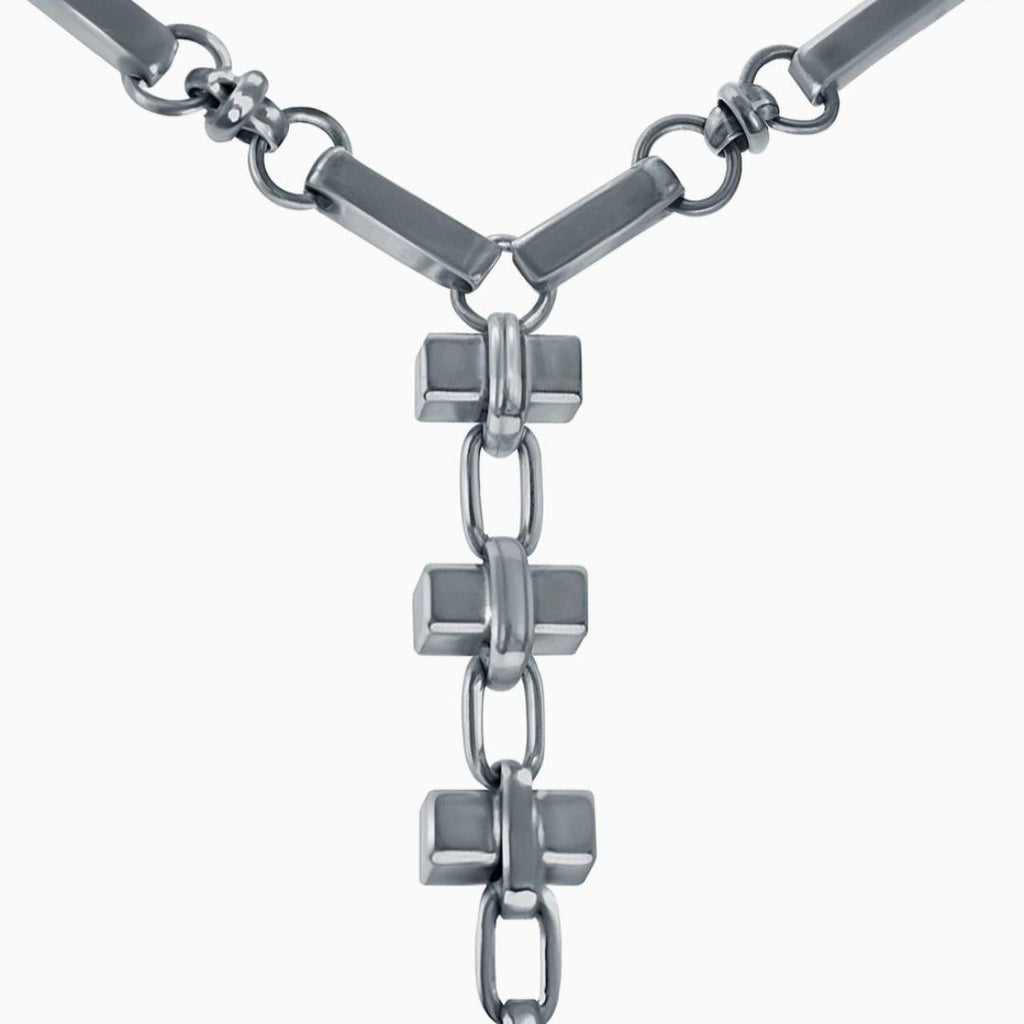 grunge necklace, chunky necklace, thick necklace, chunky silver necklace