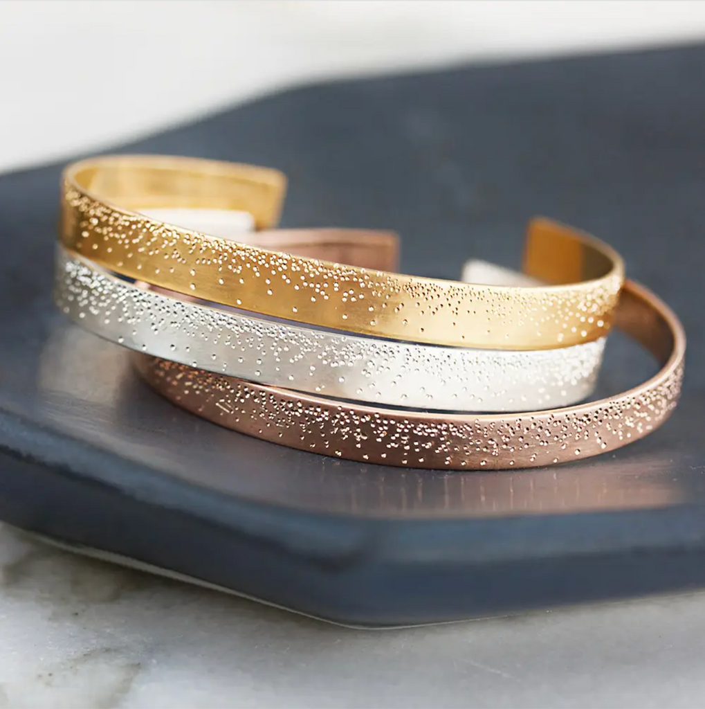 diamond dusted cuff in silver and gold