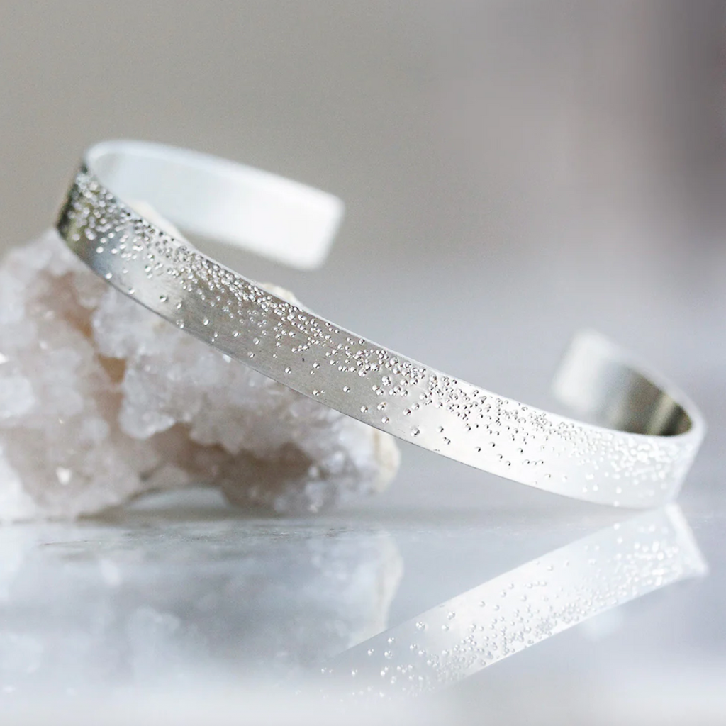 diamond dusted cuff in silver
