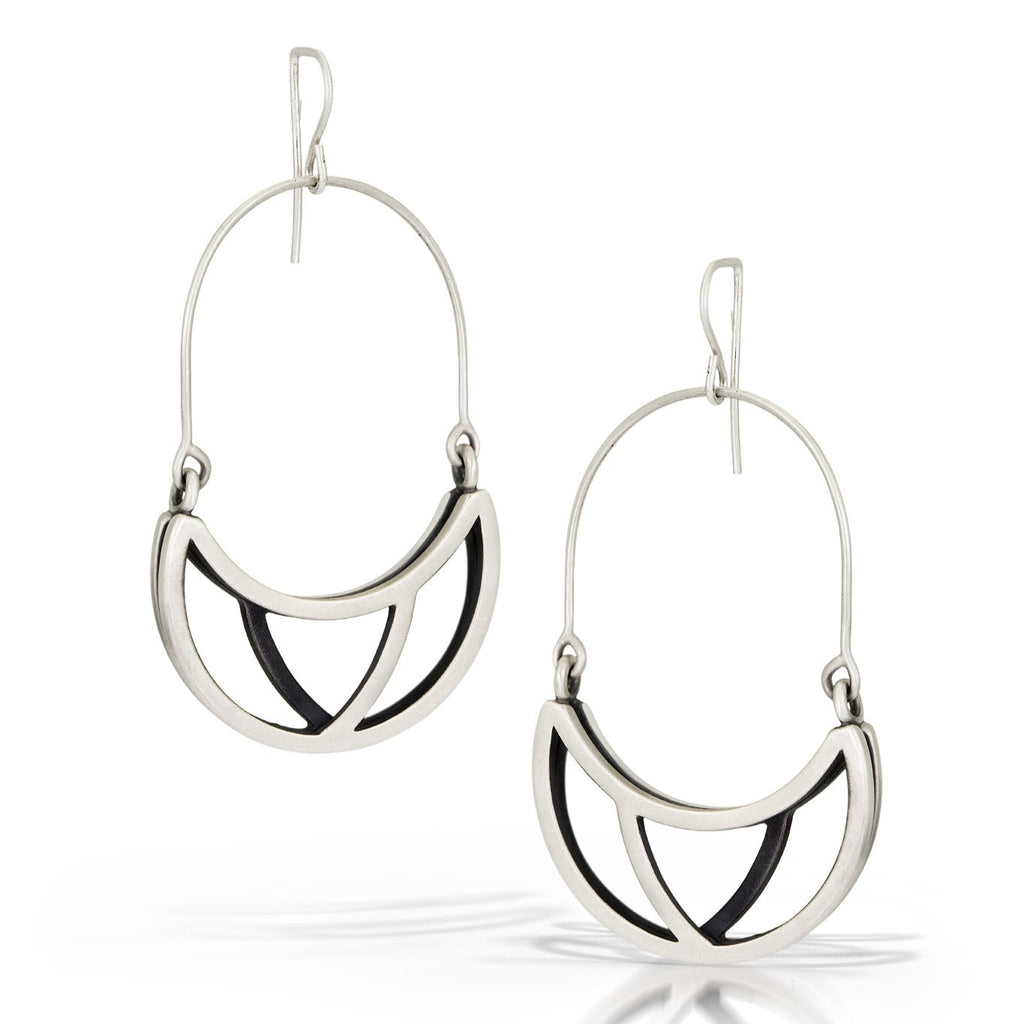 Emily Shaffer dangle earrings, silver earrings, silver hoops, silver earrings