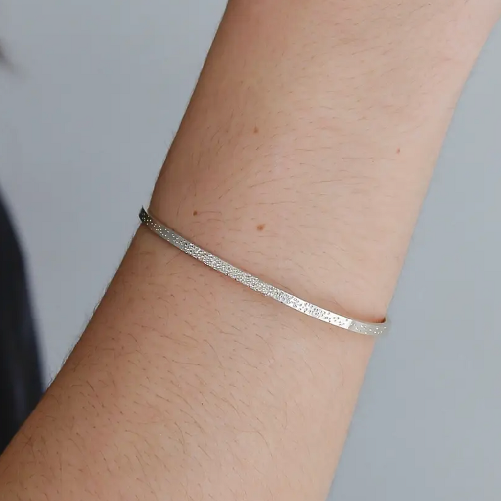 diamond dusted cuff in silver