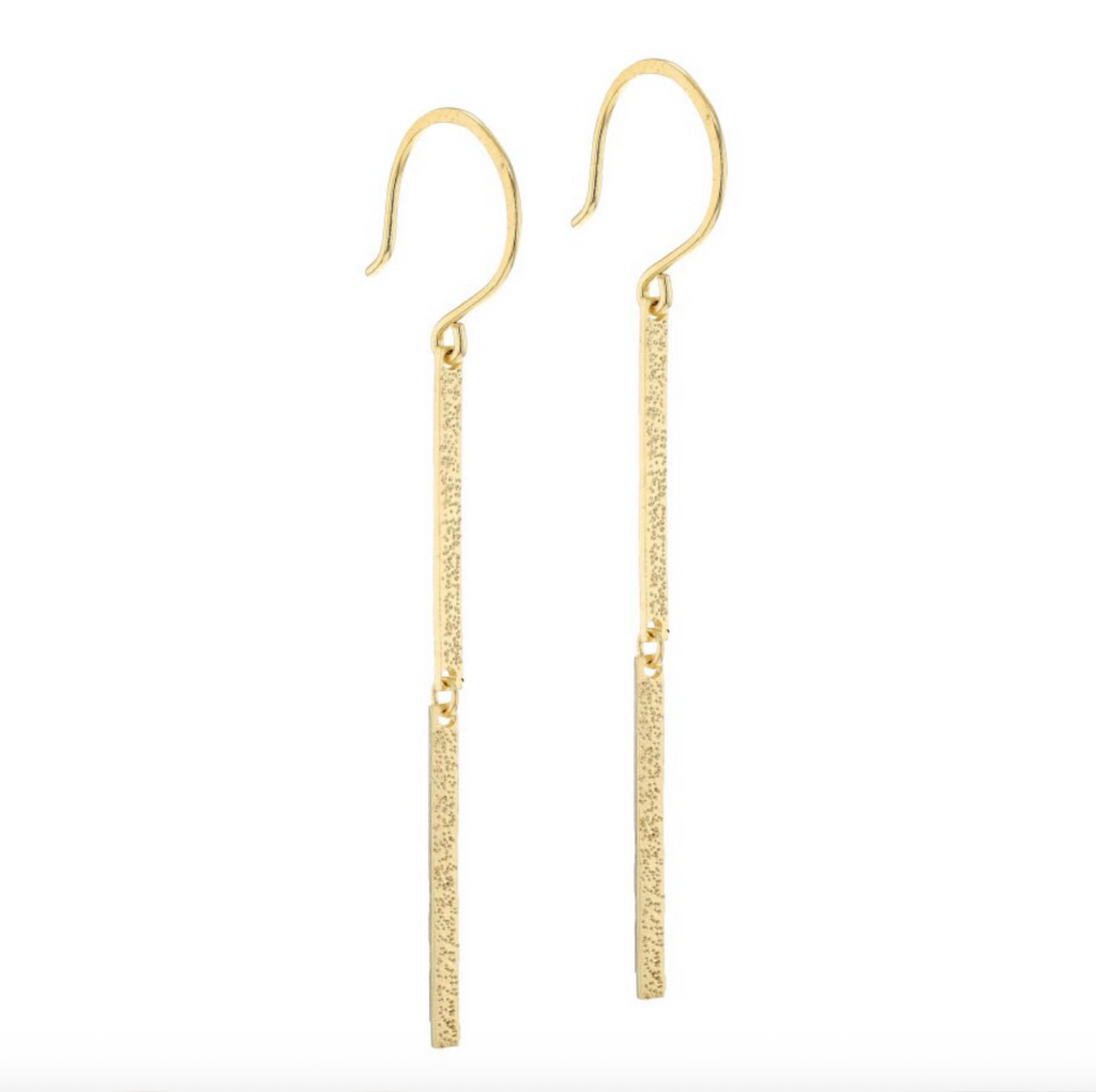 diamond dusted double bar earrings