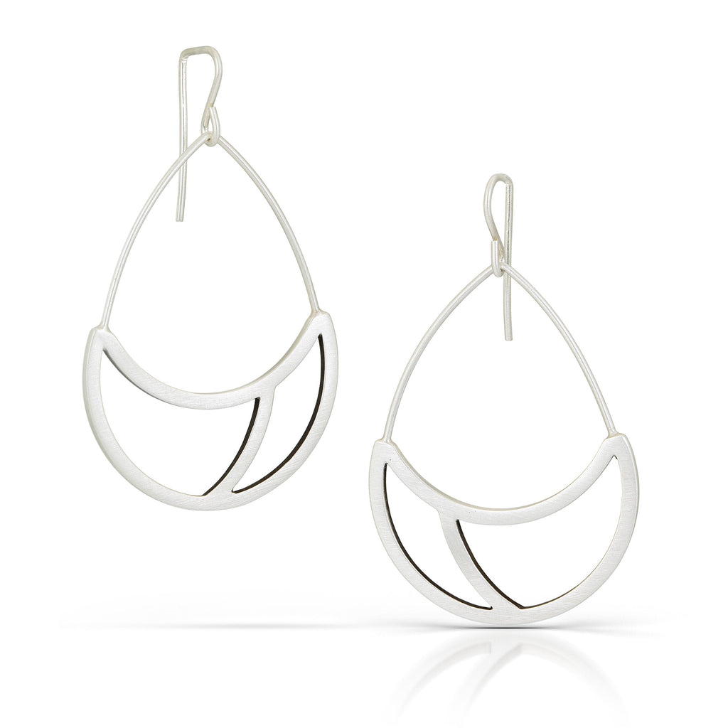 Emily Shaffer dangle earrings, silver earrings, silver hoops, silver earrings