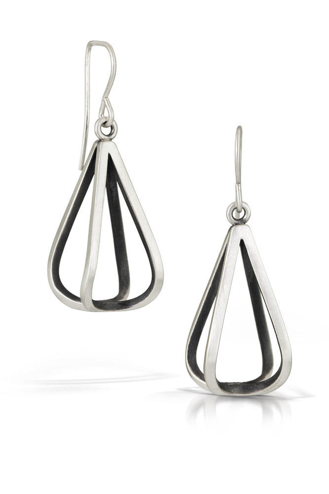 Emily shaffer silver bulb earrings, silver earrings, silversmith earrings, silver dangle earrings