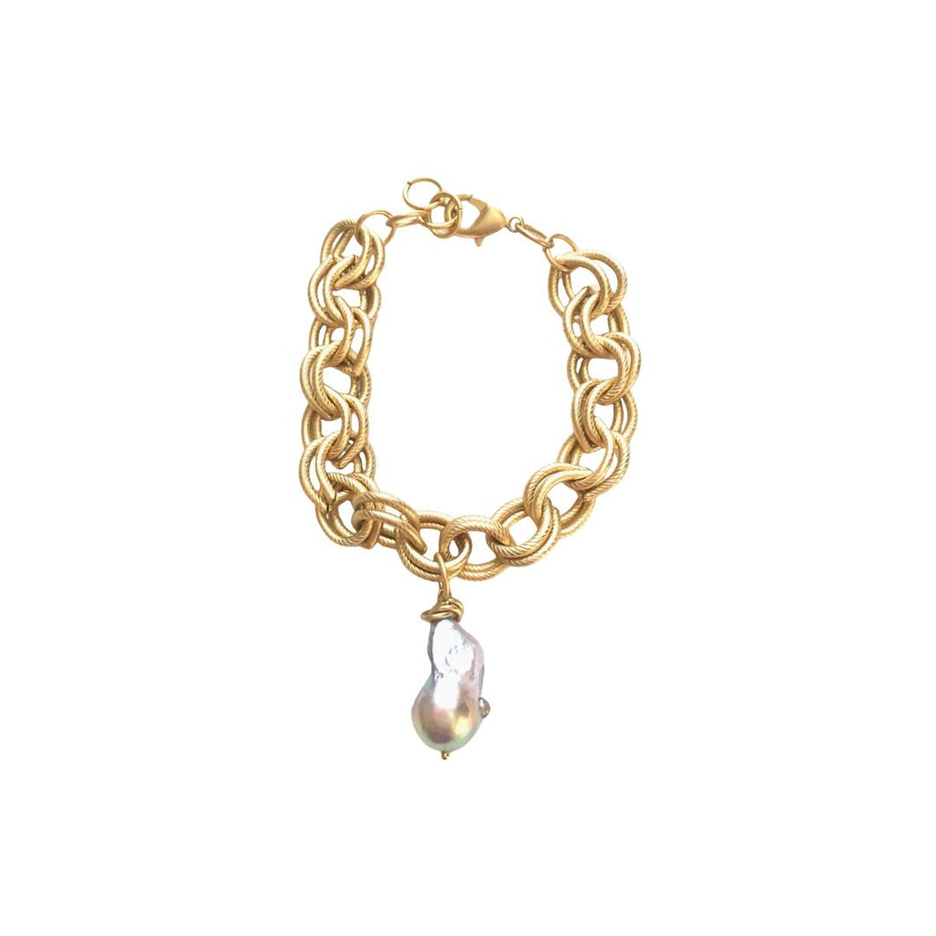 thick bracelet, pearl bracelet, chunky bracelet, chunky gold bracelet
