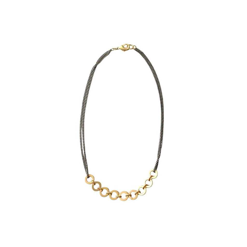 chunky necklace, two tone necklace