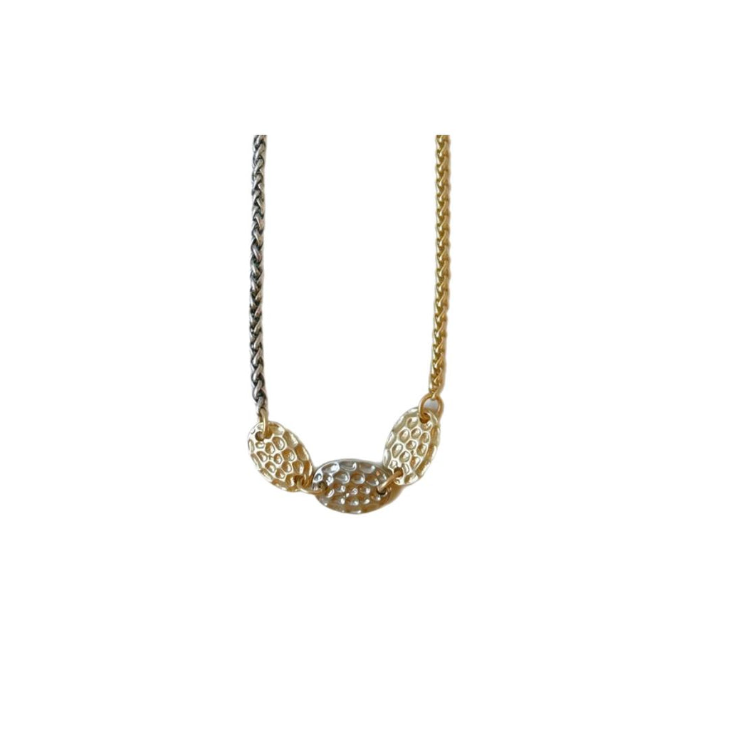 two tone necklace, chunky necklace
