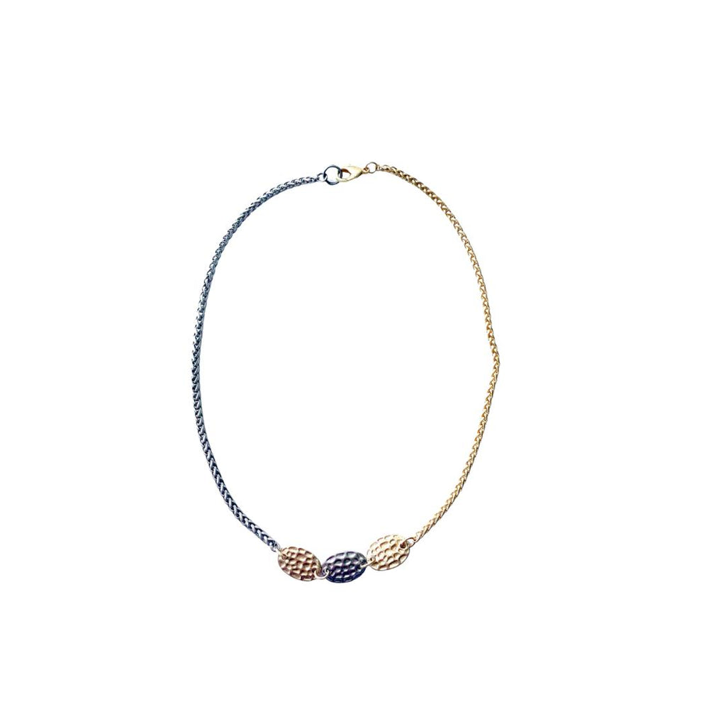 two tone necklace, chunky necklace