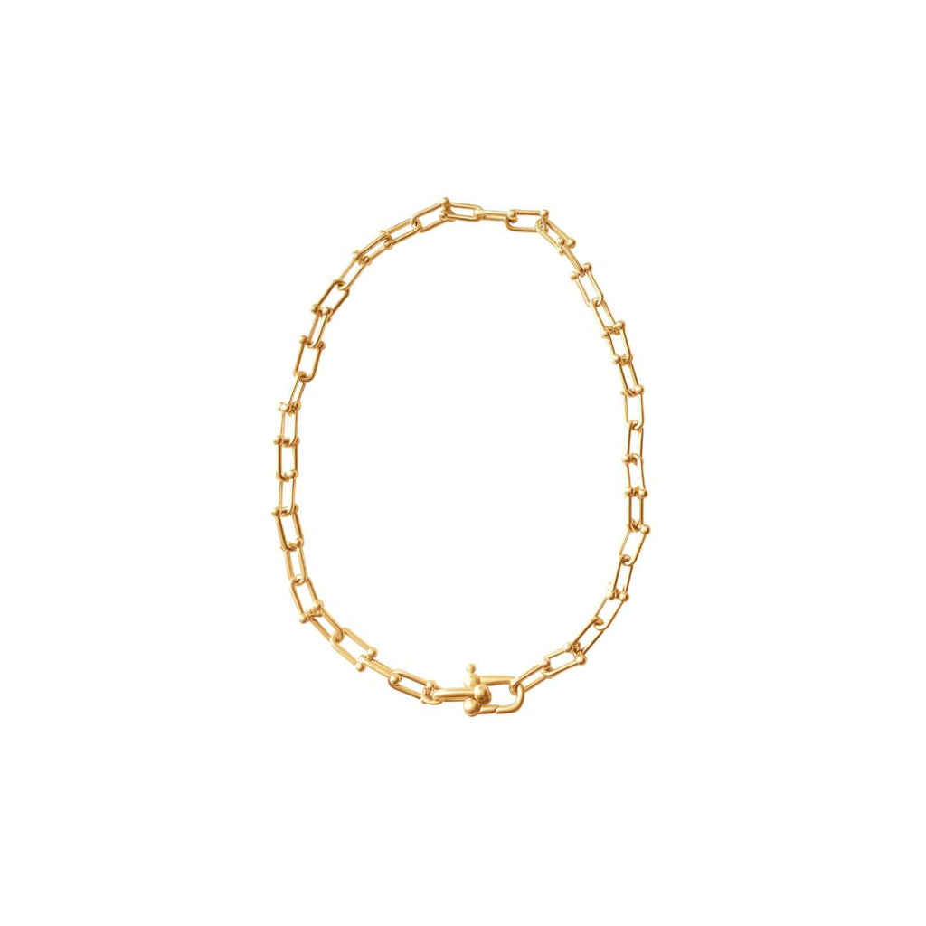 interlocking links necklace, hardware necklace, chunky necklace, thick necklace