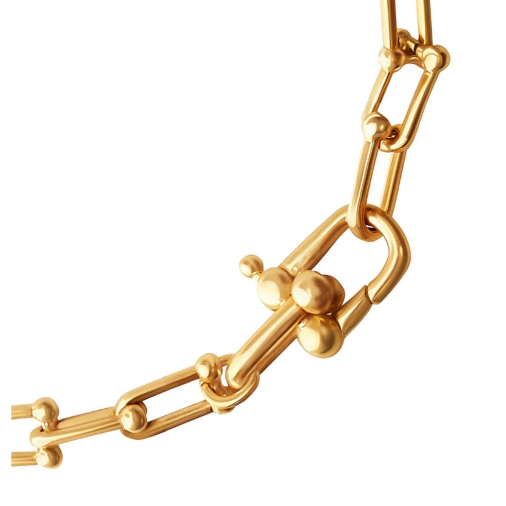 interlocking links necklace, hardware necklace, chunky necklace, thick necklace