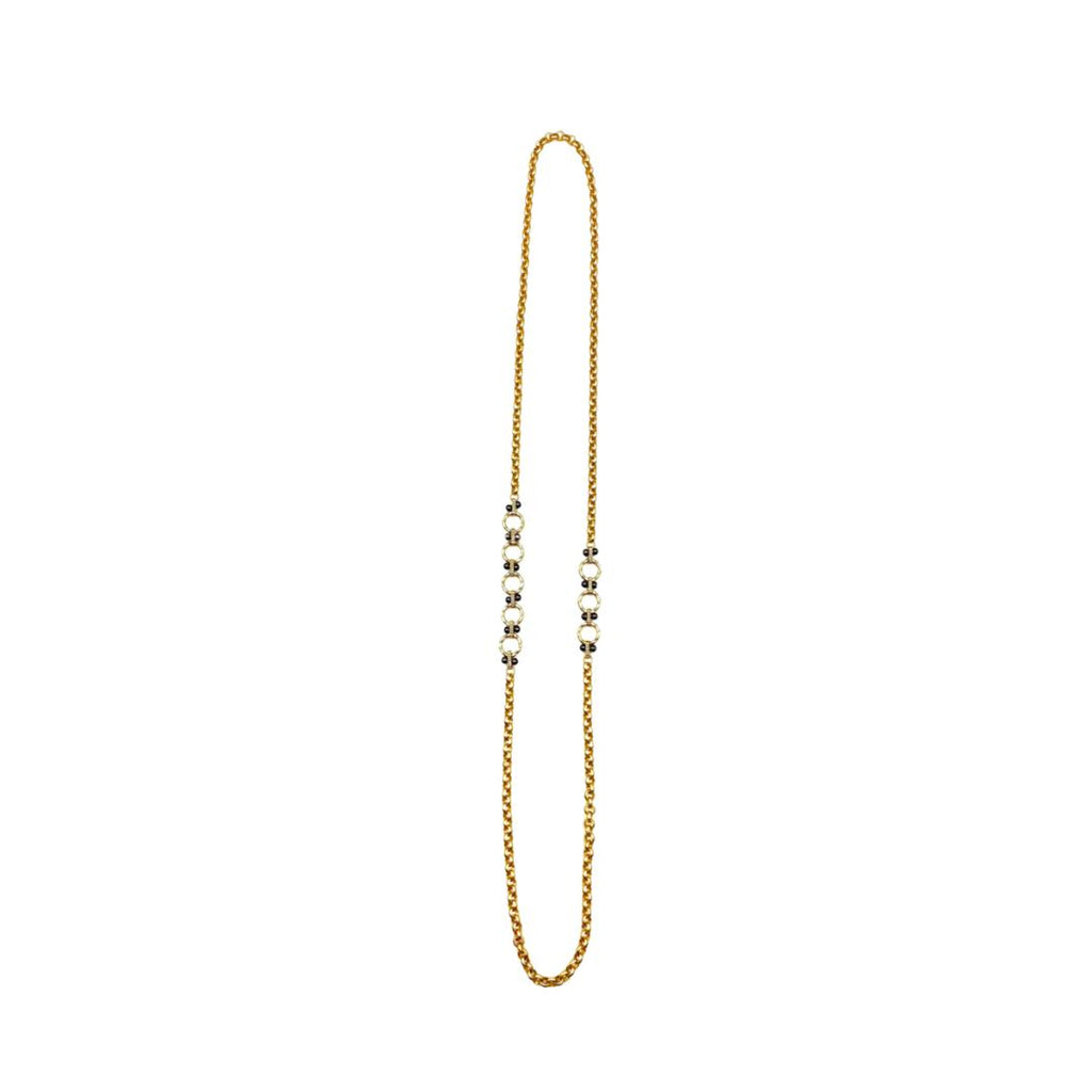Chunky Long Necklace in Mixed Metals