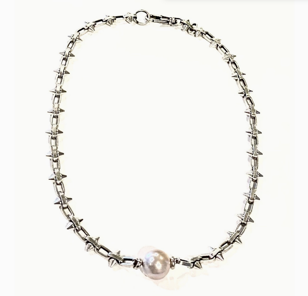chunky silver necklace, punk necklace, grunge necklace, grunge chain, 
