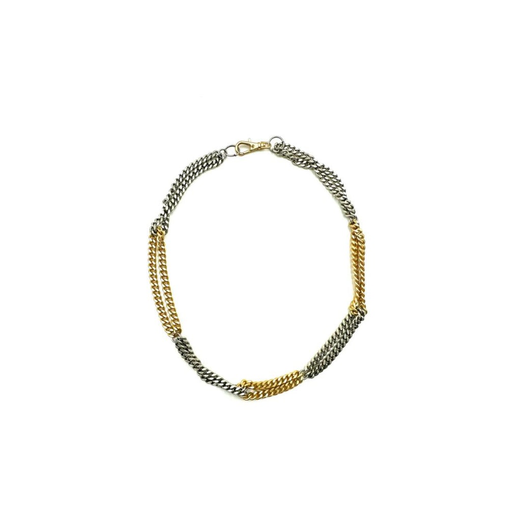 chunky necklace, two tone necklace
