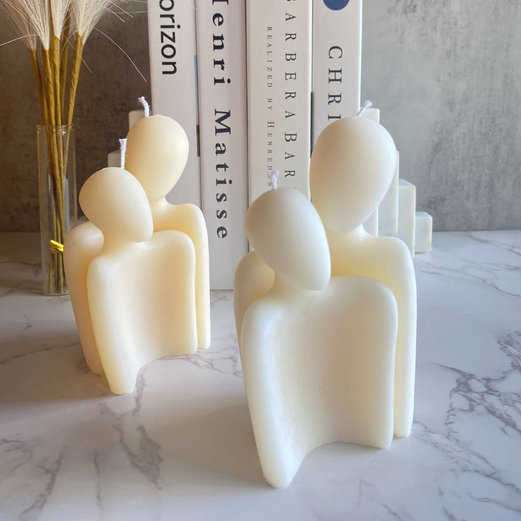 couple candle set, couple hugging candle, candle of couple, people candle, people hugging candle, candle set, two people candle set, decorative candle, home decor, home decor candles, unscented candles, toxic free candles, natural candles, soy wax candles