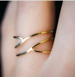 curved wraparound ring, curved ring, gold filled ring, cocktail ring