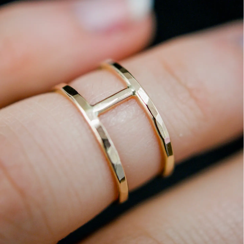 hammered ring, hammered band ring, gold filled ring, hammered gold ring, gold ring hammered