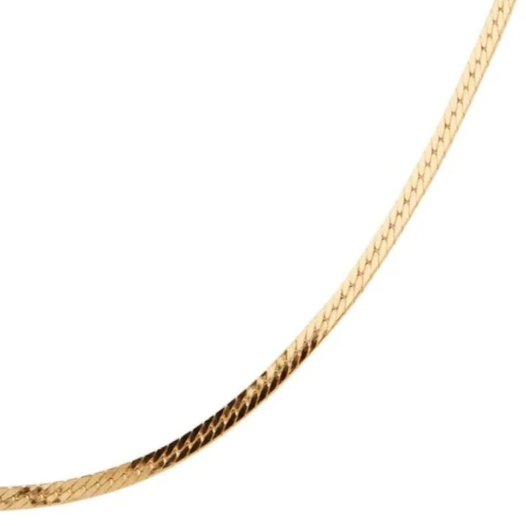 Nuragold 14k Yellow Gold 5mm Solid Herringbone Silky Flat High Polish Chain  Necklace, Mens Womens Jewelry 14