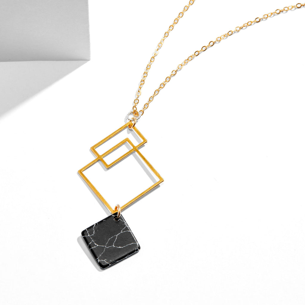 Ares Necklace with Black Howlite