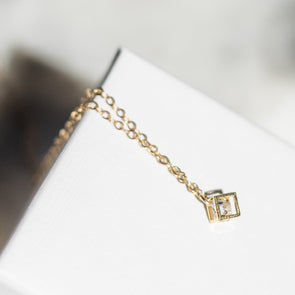 Diana - Tiny Cube Necklace with Cubic Zirconia