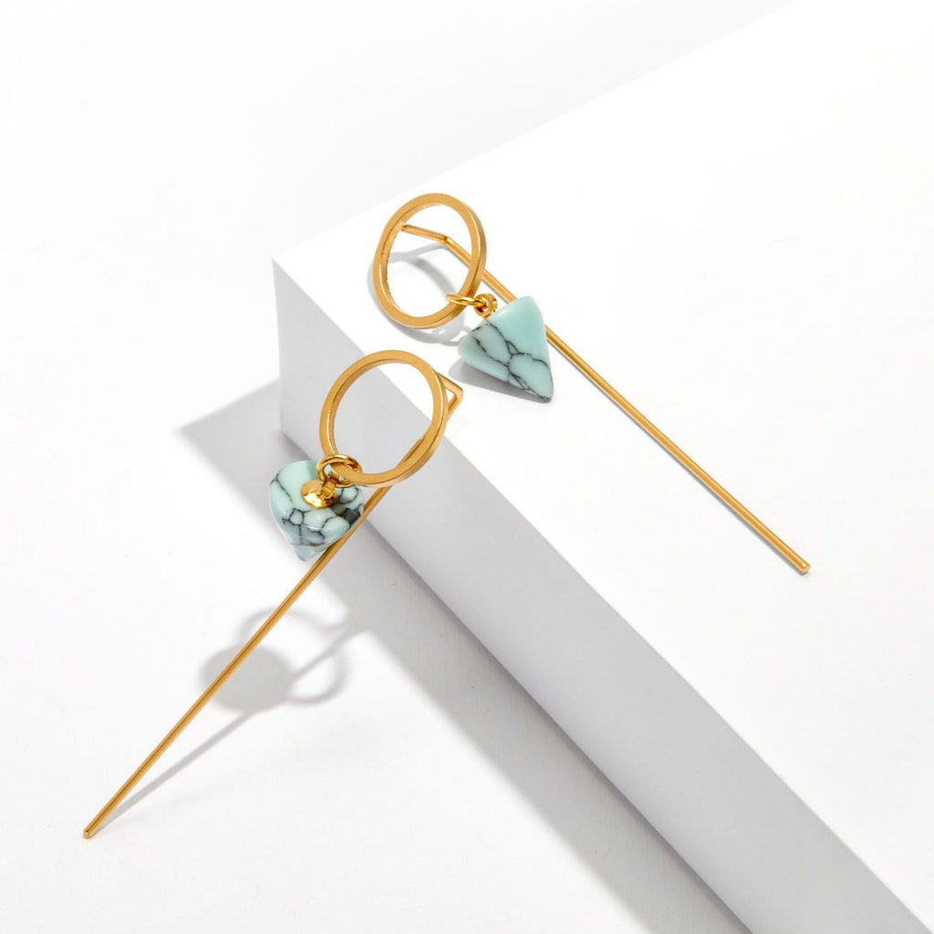 Zlin Earrings with Turquoise Howlite Cones