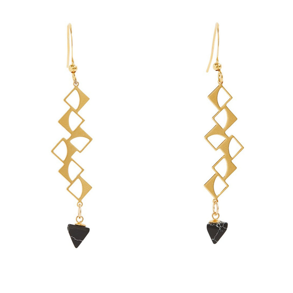 nested moon square earrings