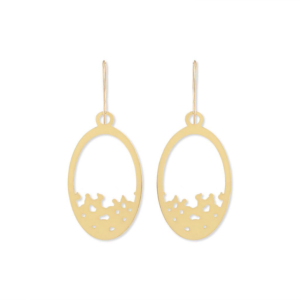 modern earrings, negative space jewelry, laser cut jewelry, oval earrings, modern earrings, dainty earrings