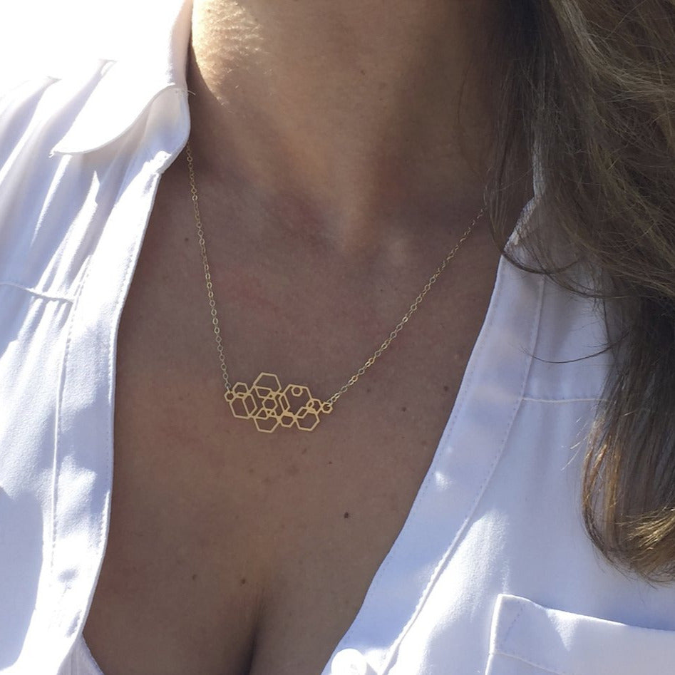 hexagon necklace