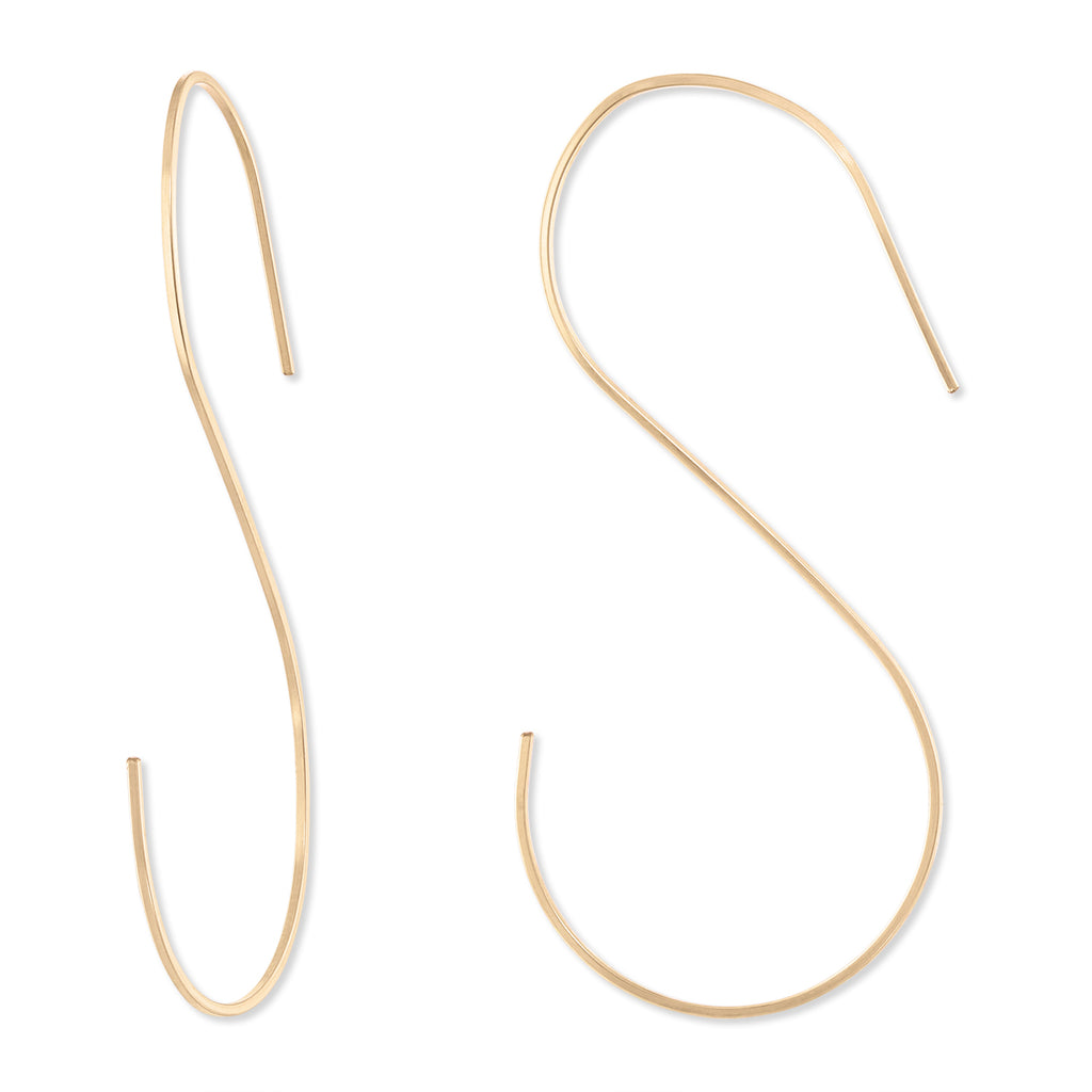 threader earrings, threaders, s-earrings, s-threaders, minimalist earrings, minimalist threaders