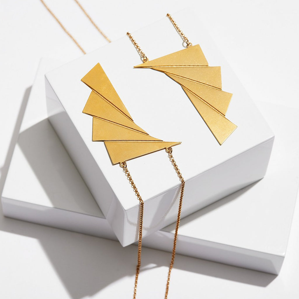 geometric triangles necklace